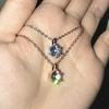 Elegant Women Necklace 18k Gold Plated White Moissanite 2 Carat Simulated Zircon Classic Collarbone Pendant