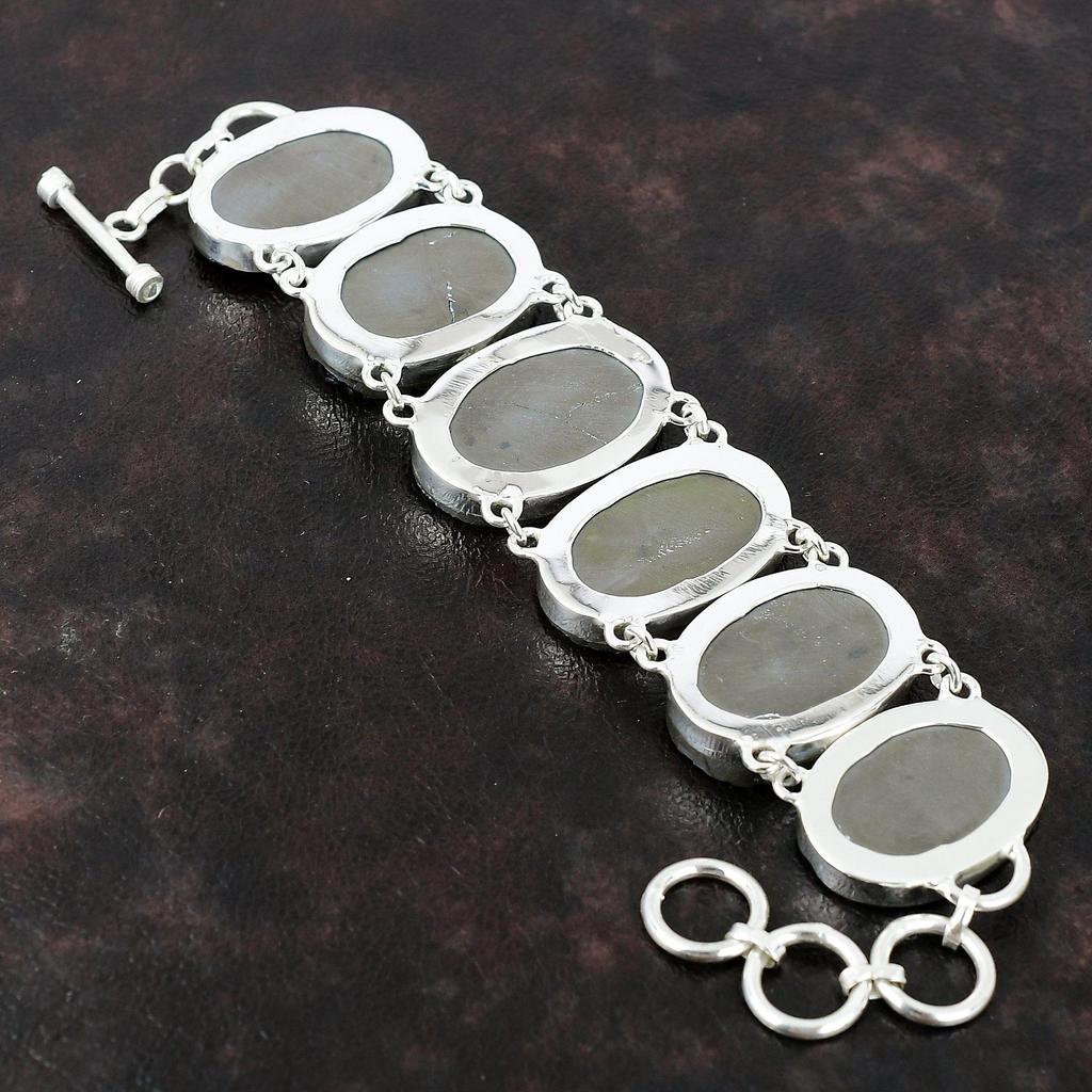 Brățară shungite rugoasă Brățară din argint 925 Bijuterii lucrate manual Brățară cu lanț reglabil Cadou pentru prietene Bijuterii cu pietre prețioase foarte frumoase