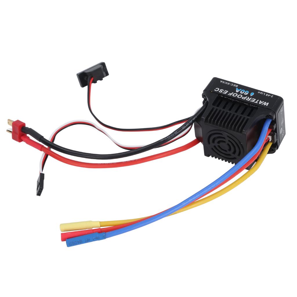RC Car ESC 60A Waterproof Brushless Remote Control Car Electronic Speed Controller Replacement
