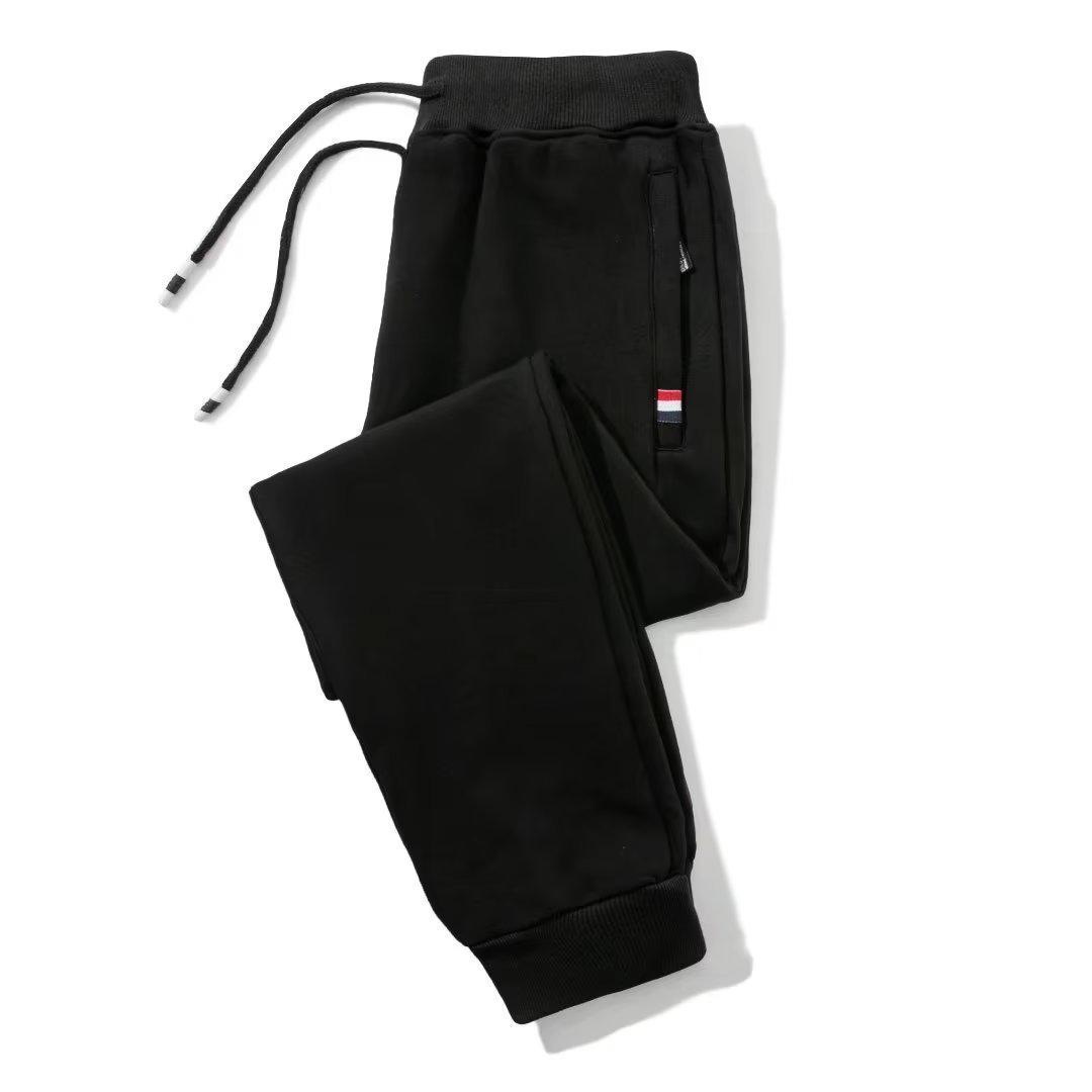 

2024 Бархатные Утепленные Мужские Свободные Повседневные Спортивные Штаны на Молнии для Осени и Зимы XL [105-115 kg]