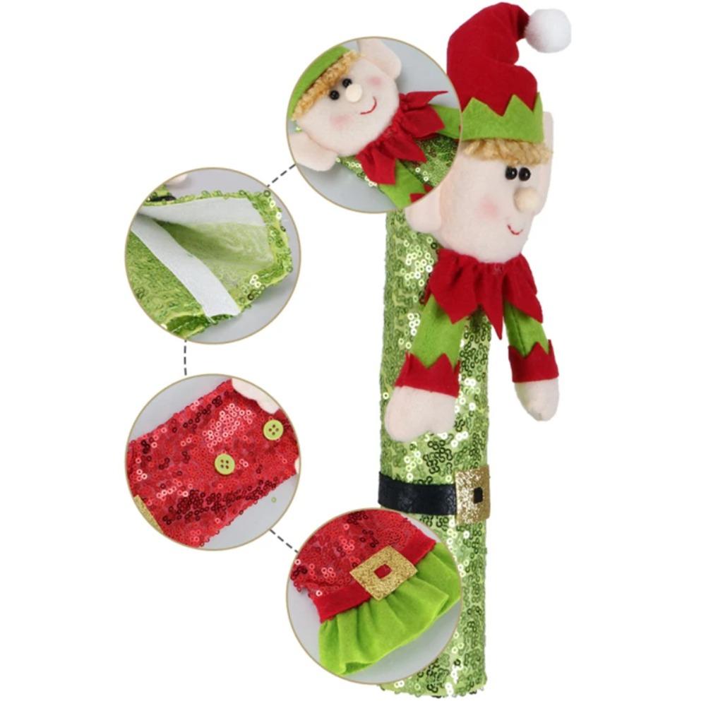 Christmas Microwave Oven Door Handle Cover Dishwasher Door Handle Cover  Xmas Party Decoration