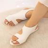 2025 Beach Shoes Women's Sandals Roman Open Toe Flat Leather Outdoor Ladies Casual Sandals Plus Size Summer Women 43 Sandalias