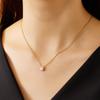 The Same Niche Design Clavicle Chain Female Plated 18k Gold Color Vermiculite Necklace Jewelry