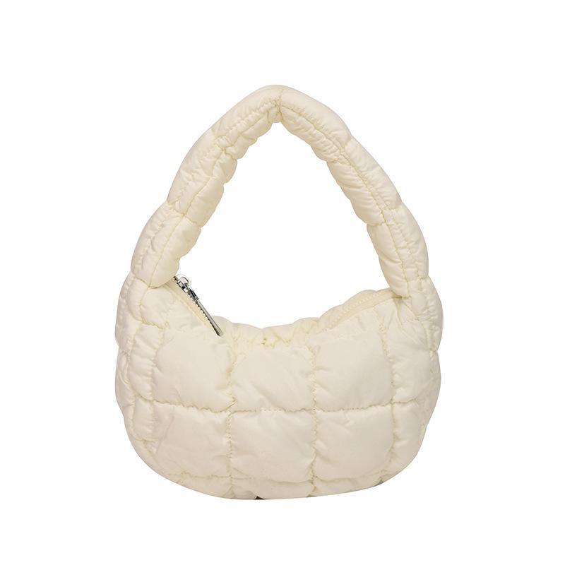 

Korean Style Pleated Cloud Mini Handbag - Fashionable & Versatile Women s Bag one size білий