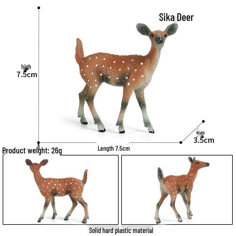 Realistic Animal Models: White Fox, White-tailed Deer, Arctic Fox Children's Gift Toys