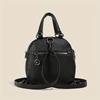 Black PU Leather Backpack, Women's Fashionable Vintage Small Handbag With Convertible Shoulder Straps, Rhinestone Elephant Daypack Purse