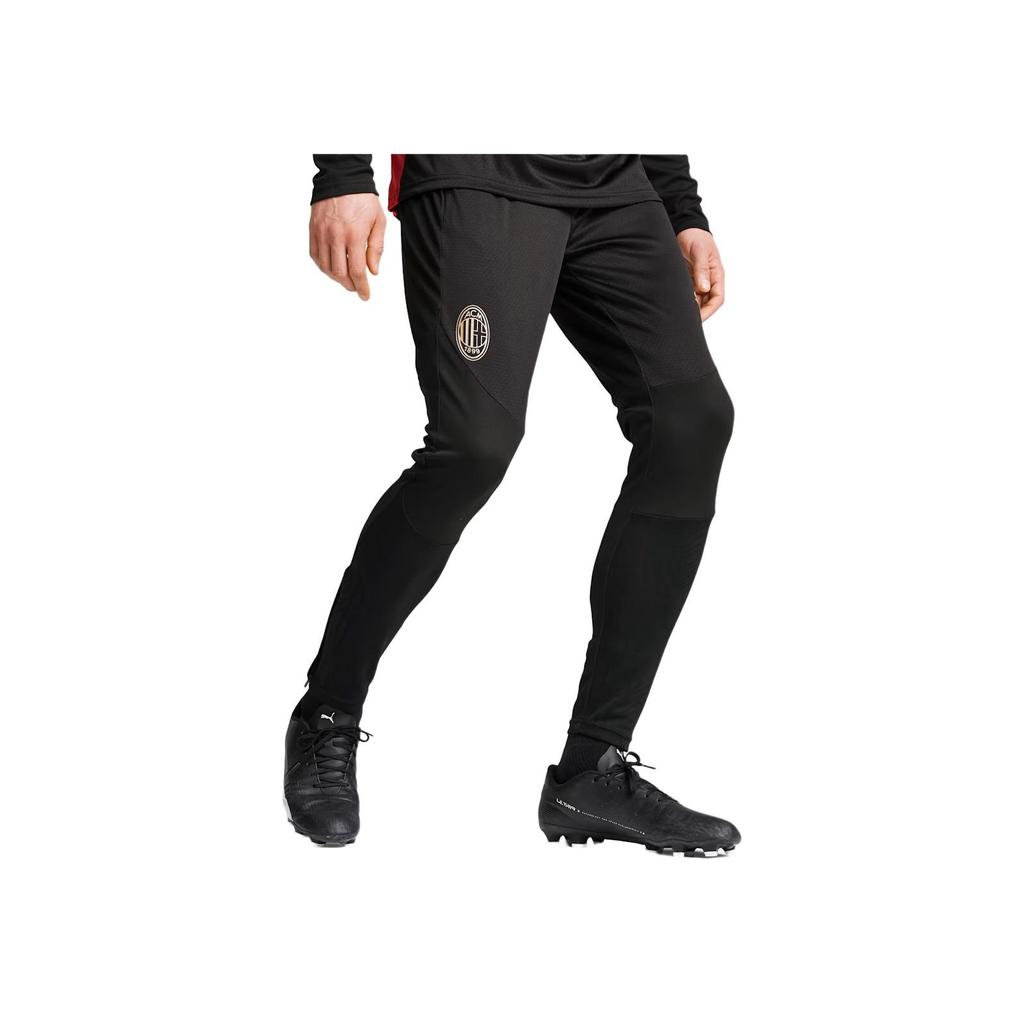 Puma Ac Milan Logo Print Elastic Waist Casual Sports Pants Men bottoms Black 777511-04