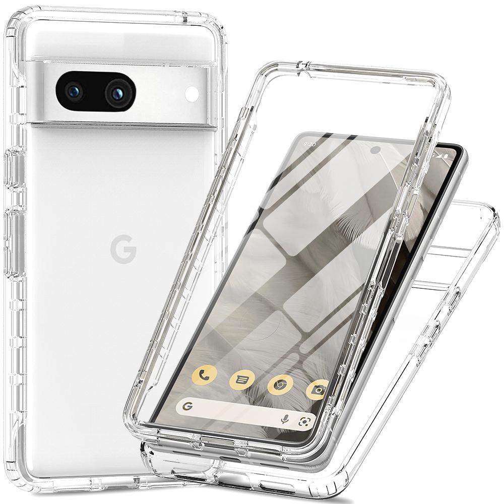 For Google Pixel 8a Case Built-In PET Screen Protector PC+TPU Full Body Shockproof Phone Cover