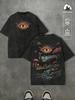 Retro Style Water-Washed Heavyweight Relaxed Fit Graphic T-Shirt for Men and Wom