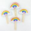 24Pcs Double‑Sided Cartoon Cake Toppers, Toothpick Cupcake Picks, Birthday Party Dessert Table Decorations Supplies
