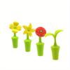 3PCS Silicone Red Wine Bottle Stopper Creative Red Wine Stopper Flower Silicone Wine Stopper