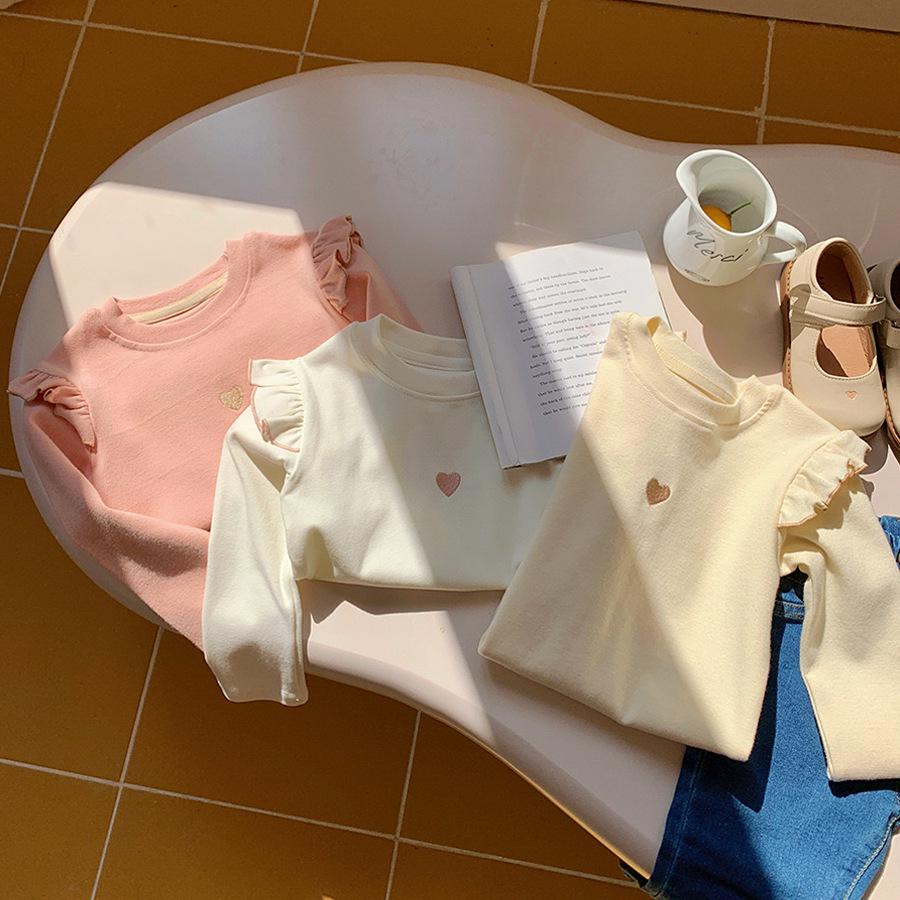 Hösttvådelad Färgblock Flickors Randiga Manschett Långärmad T-shirt