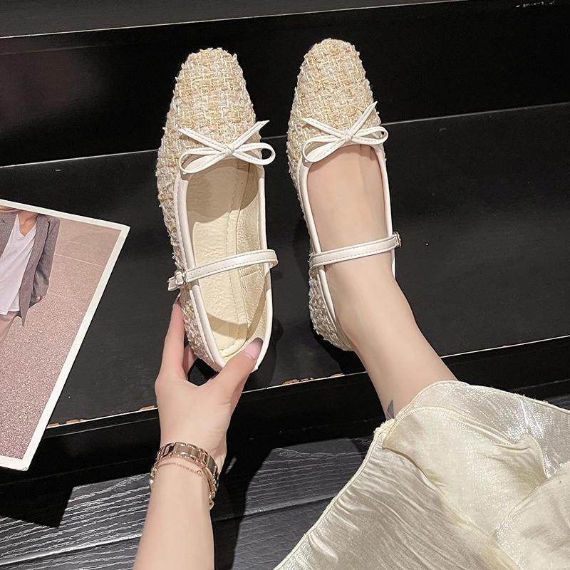 Elegant Loafers Shoes 2024 Spring Women Buckle Soft Sole Single Shoes Women Fashion Round Toe Granny Flats Shoes