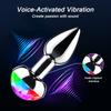 Stemmestyring Analkontakt Vibrator APP Trådløs Kontroll Kvinnelig Vagina Masturbator Butt Plugg LED Fargerikt Lys Sexleketøy for Kvinner