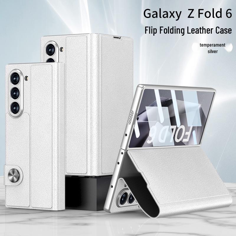 Samsung Z Fold6 Leather Flip Case: Cross-border Creative Business Shell-Screen Integrated Design