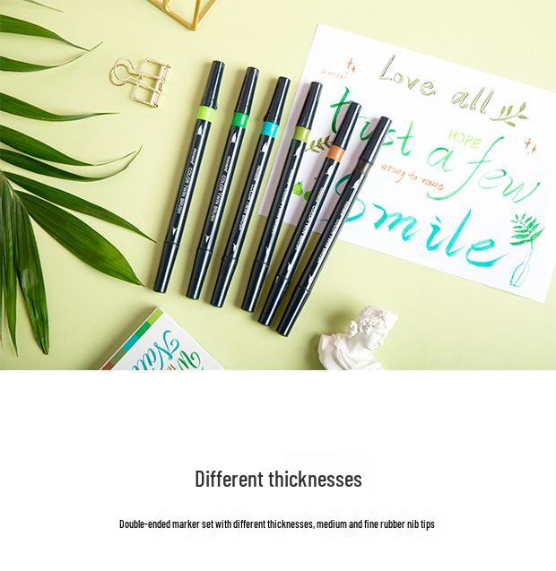 Munami 30-Color Double-Ended Brush Pen Set for Calligraphy & Sketching