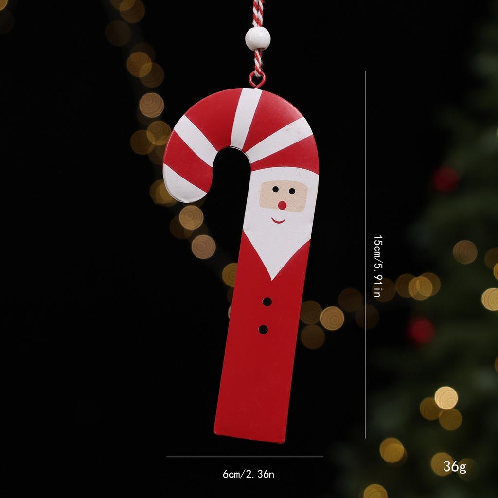 Metal Christmas Hanging Ornament Lightweight Christmas Sweater Ornament Character Candy Cane Ornament Festive For Christmas Tree