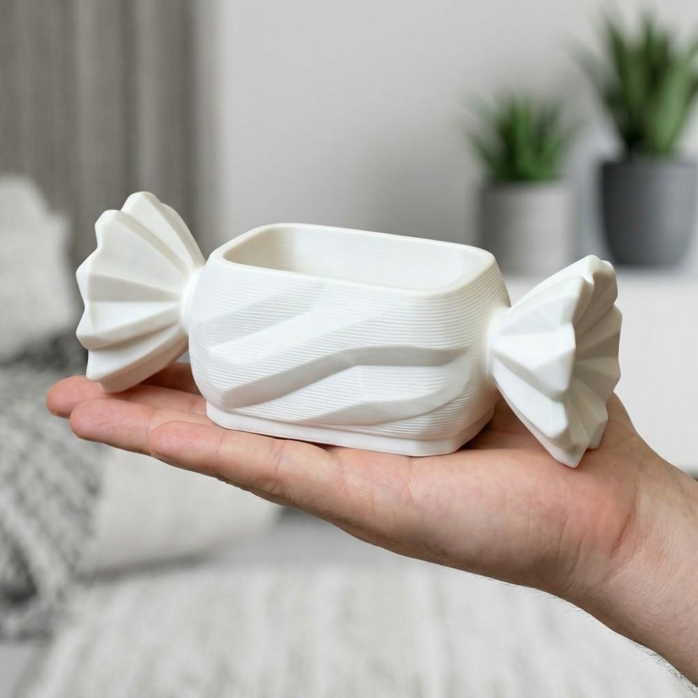 Boîte de rangement forme bonbon imprimée 3D couleur unie Porte-bijoux multifonction créatif Décoration sucrée Organiseur de bureau Bureau