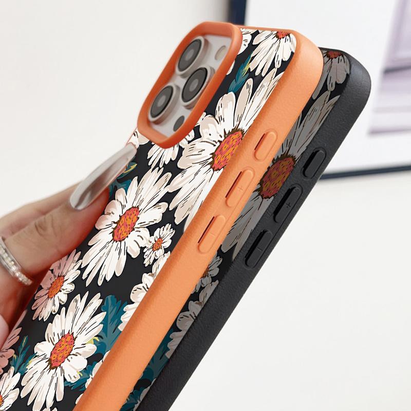 Białe etui w kwiaty na iPhone 16 Pro Max 15 14 13 12 11 Wstrząsoodporne Smukłe Miękkie Silikonowe Etui Pokrowiec