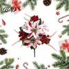 Vibrant Lush Fake Plant Decor 5/7/10/12 Heads Artificial Poinsettia Flowers, Christmas Floral Berry Centerpiece, Outdoor UV Resistant Greenery