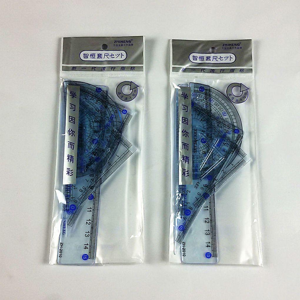 4 Pieces Rulers Clear Scale Measuring Triangular Straight Students School Office Angle Measurement Stationery Portable