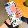 Astronaut Cartoon Pattern Case For Samsung Galaxy Z FlIP 7 FE 6 5 Z Flip7 Flip6 Flip5 Luxury Plating PC+PU Leather Hybrid Folding Phone Cover