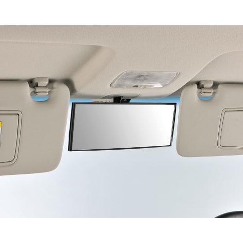 CARMATE Car Large Vertical Rearview Mirror 3000R Slowly Curved Mirror 240mm Chrome Mirror [Light Car] Black Frame M39