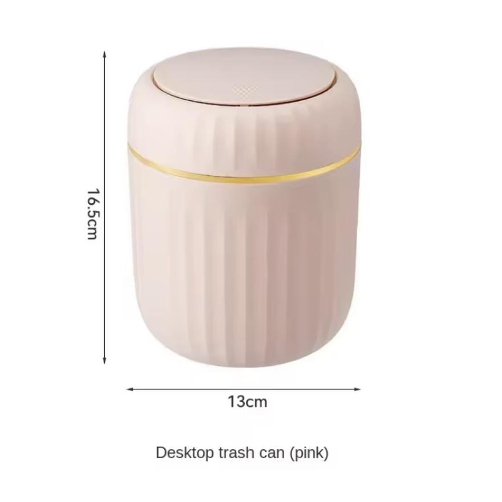 Mini Desktop Trash Can with Lid Garbage Waste Bin Organizer Bedroom Office Desk Storage Box Made Durable Plastic Home Supplies