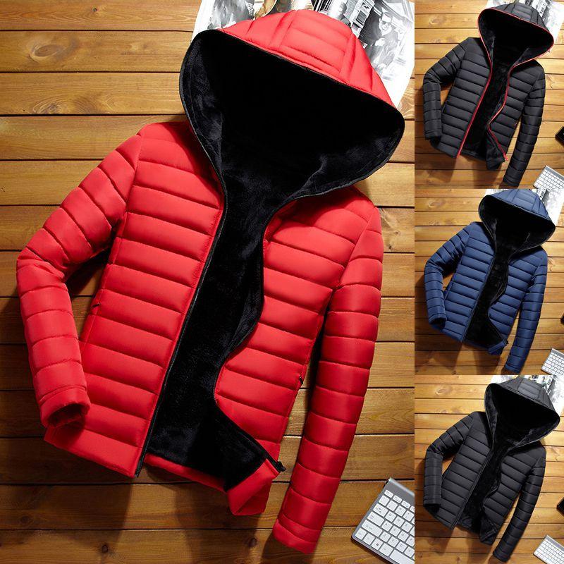 Stylish Men's Hooded Padded Coat Jacket For Winter With Warm Bubble Design