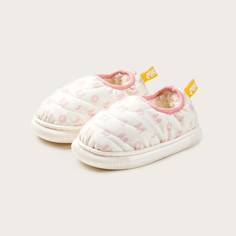

Children s Waterproof Outerwear Cotton Shoes Winter Heel Slippers Warm Home Shoes 14 бежевый
