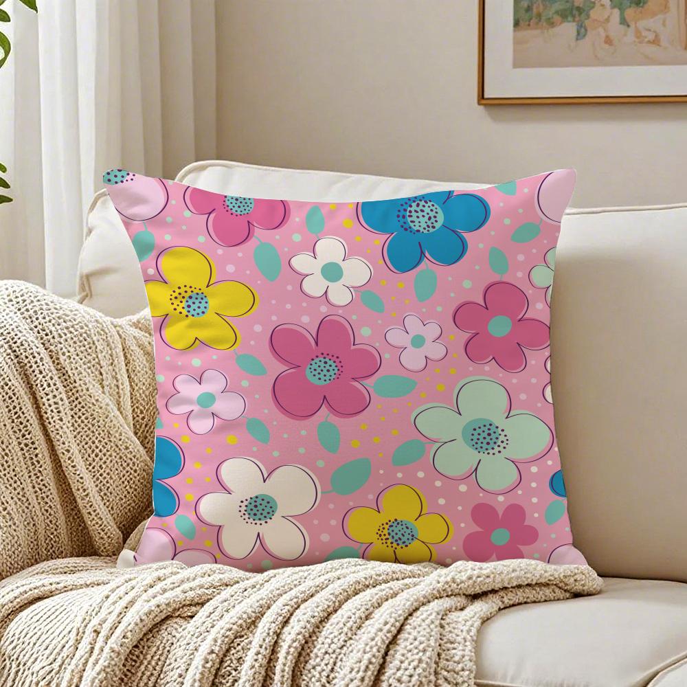 Kleurrijke Bloemen Kussenhoes Linnen Kussensloop Zacht voor Bank Bed Woonkamer Decor
