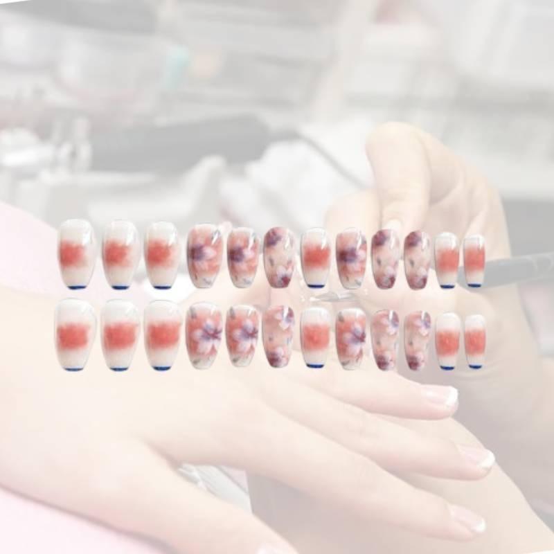 Wearable Nail Sticker Flower Rendering Wearable Nail Piece Nail Piece Removable Nail Sticker Piece Finished Y21