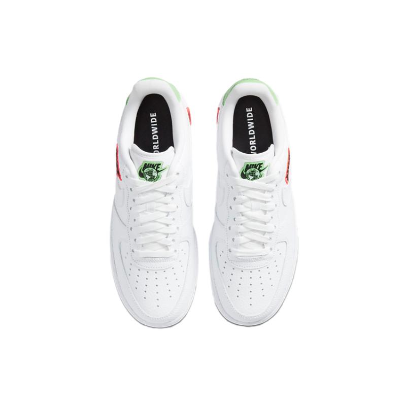 Nike Air Force 1 Low '07 Worldwide Pack Flash Crimson Green Strike Women's Sneakers DV0788-102