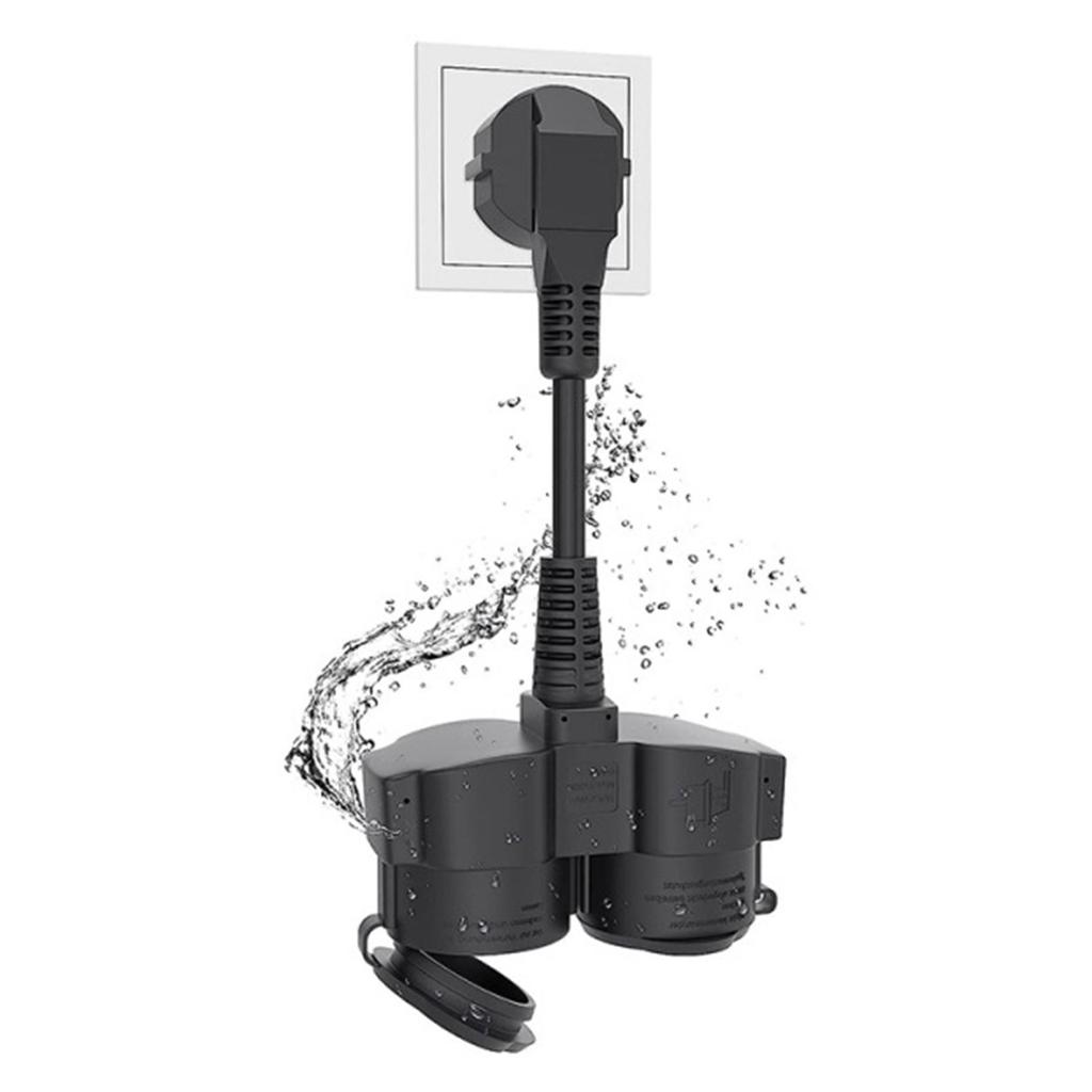 EU Europe Schutzkontakt Male To Female Extension Cable Professional Outdoor Outlet Power Cord Splitter 16A 250V IP44 Waterproof