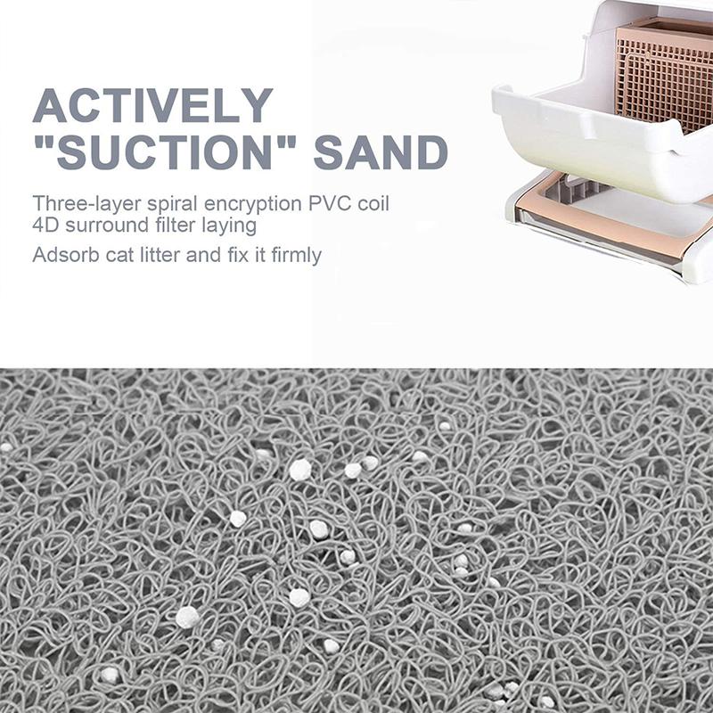 Katzenstreumatte für Haustiere, wasserdicht, aus PVC, faltbar, Katzenstreu-Auffangbett, rutschfeste Sandunterlage, waschbar, für Haustiere