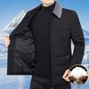 Men's Middle-Aged Warm Down Jacket with Detachable Fur Collar and Fleece Lining