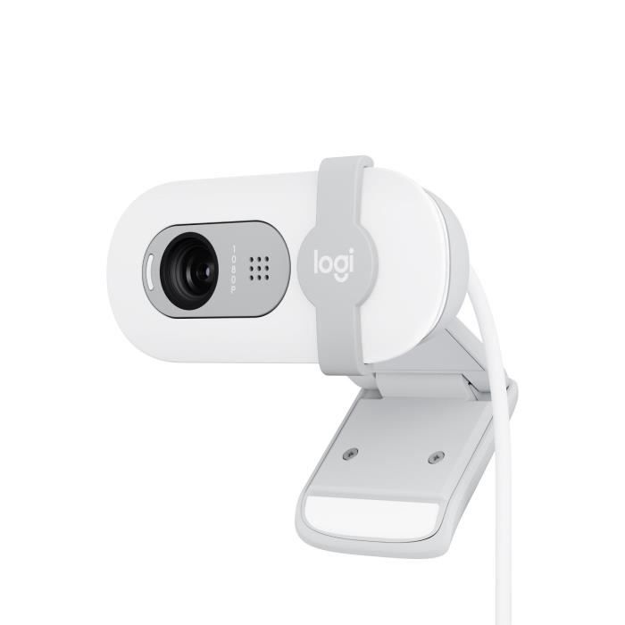 Webkamera - Full HD 1080p - Logitech - Brio 100 - Innebygd mikrofon - Hvit