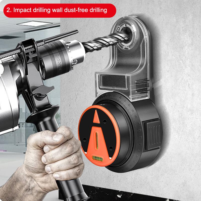 2 In 1 Drill Dust Collector & Laser Level 360° Rotatable Drilling Dust Collector Electric Self-Mounting Vacuum Sucker Drilling