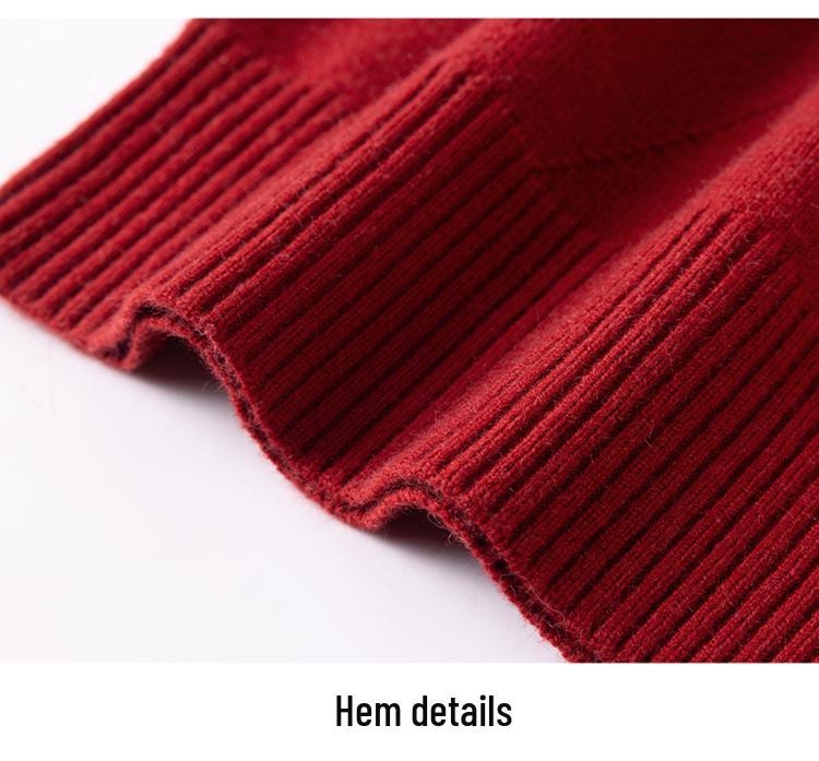 2026 Elegant Chinese-Style Wool Sweater for Moms: Autumn Knit Base Layer for Middle-Aged and Elderly Women