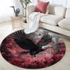 Raven Round Area Rug,Carpet Rug for Living Room Bedroom Sofa Playroom Decor,Non-slip Floor Mat