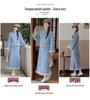 Elegant Chinese Retro Floral Embroidery Women's Two-Piece Set - Plush Patchwork Top and Skirt for Autumn/Winter