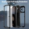 For iPhone 17 Pro Case Silicone+Metal Phone Cover with Tempered Glass Screen Protector