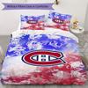 Montreal Canadiens Vzorovaná Sada Povlečení Prošívaná Sada Prošívaný Potah Povlak Na Polštář Domácí Dekorace Dárek K Narozeninám (1* povlak na přikrývku + 2* povlak na polštář bez výplně)