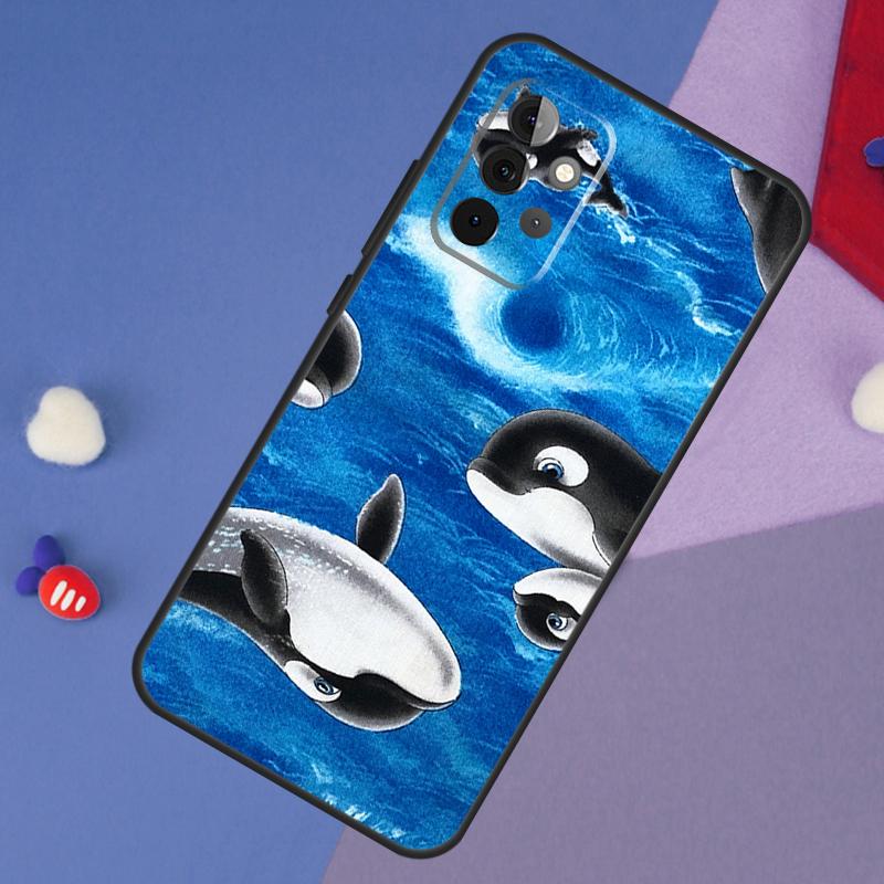 Whale Fish Wave Sea Case For Samsung Galaxy A52 A53 A33 A13 A34 A54 A14 A35 A55 A15 A56 A36 A26 A16 A06 A22 A32