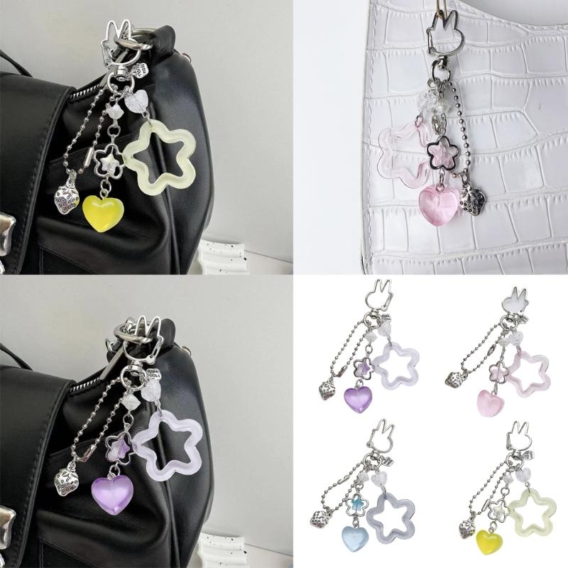 Chic Miniature Star Keychain Ornament Sturdy Alloy Keyring Accessory Perfect For Adding Style To Accessories