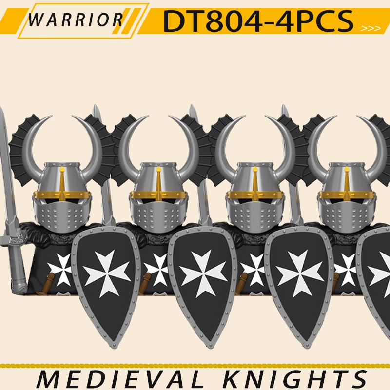 Medieval Military Jerusalem Tripoli Knight Building Blocks Castle Lionheart Hospital Teutonic Soldier Figures Warrior Bricks Toy