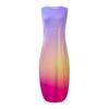 Women Sleeveless Casual Maxi Dress Round Neck Printed Beachwear Summer Long Dress with Side Pockets Lightweight Loose Fit