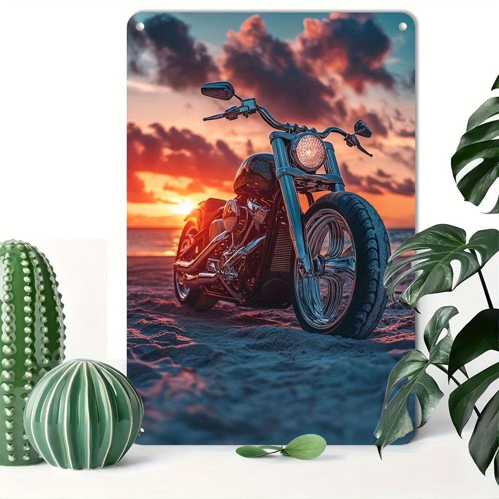 Vintage Motorcycle Metal Tin Sign Retro Biker Garage Wall Decor Industrial Style Art