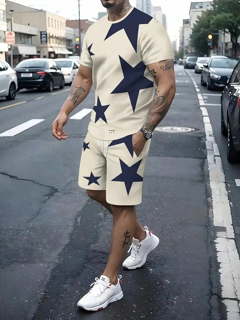 2026 Sommer Herren Sportbekleidung Kurzarm T-Shirt Anzug Zweiteiler Outdoor Reisekleidung Übergroße Herren Shorts Trainingskleidung