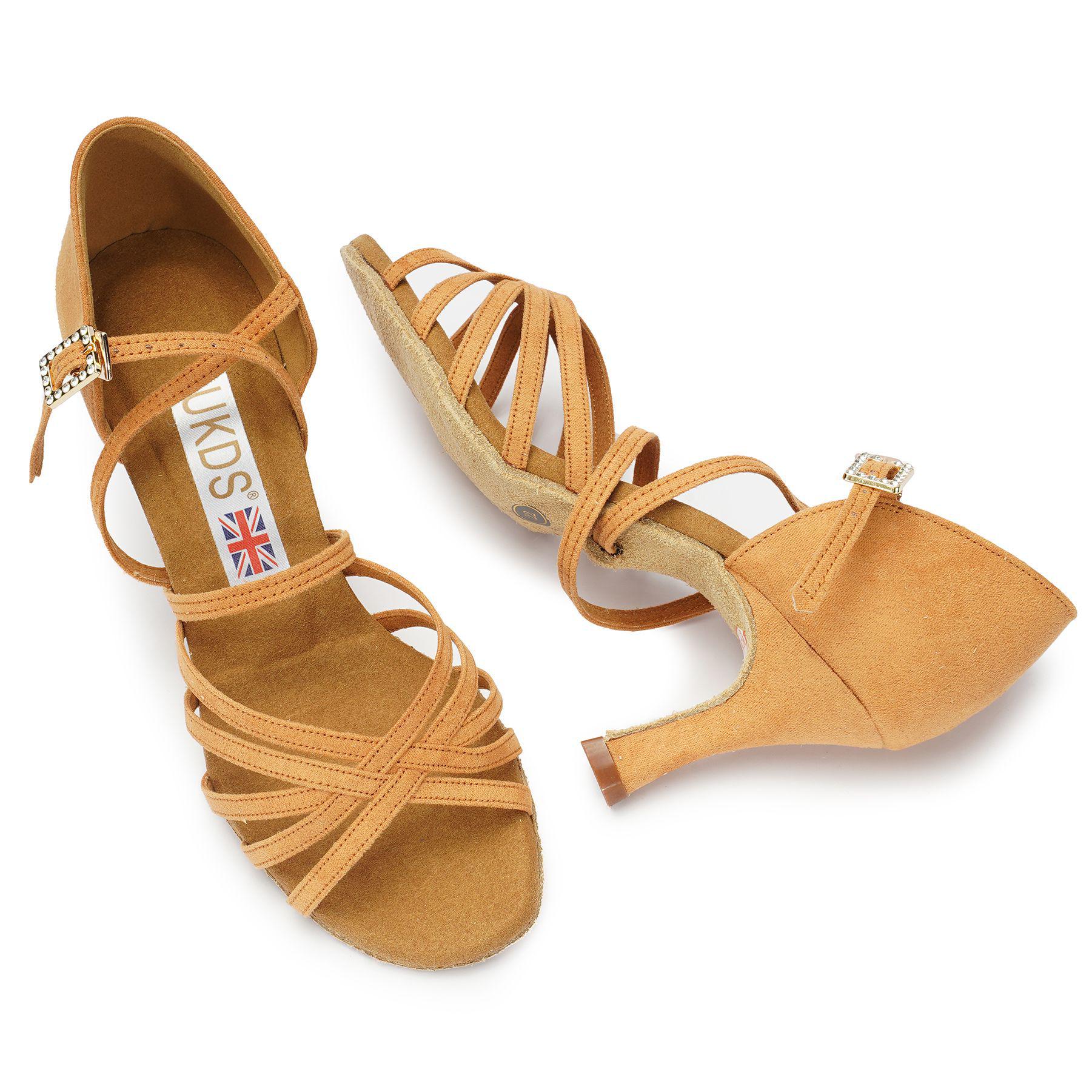 

UKDS 8050 Женские туфли для латиноамериканских танцев, Средний высокий каблук, Профессиональные для соревнований и тренировок 39